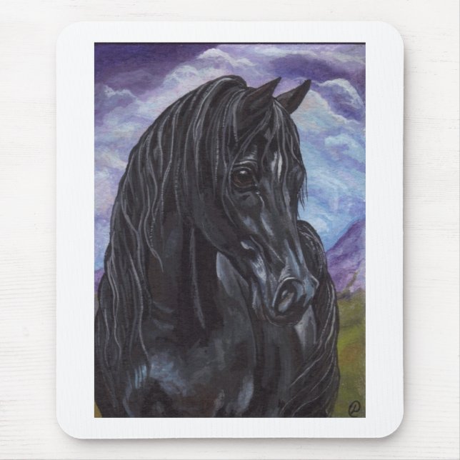 Alfombrilla De Ratón CABALLO NEGRO Mousepad del SEMENTAL (Frente)