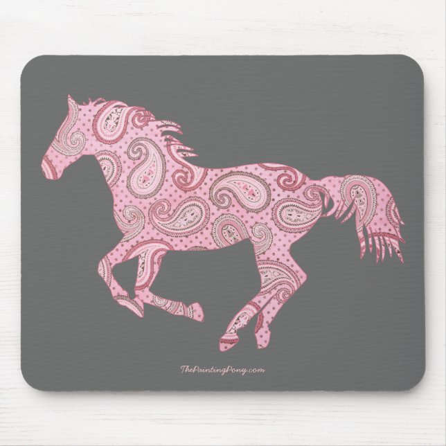 Alfombrilla De Ratón Caballo Pink Paisley (Frente)
