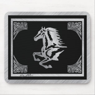 Alfombrilla De Ratón Caballo plateado clásico