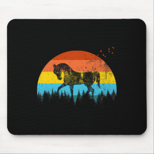Alfombrilla De Ratón Caballo Retro Vintage En El Bosque - Ridi A Caball