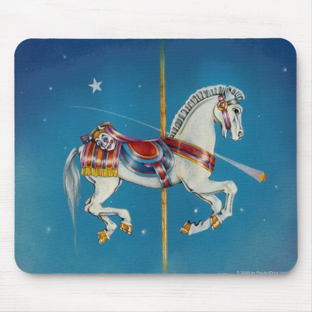 Alfombrilla De Ratón Caballo rojo, blanco y azul de Mousepads - del (Frente)