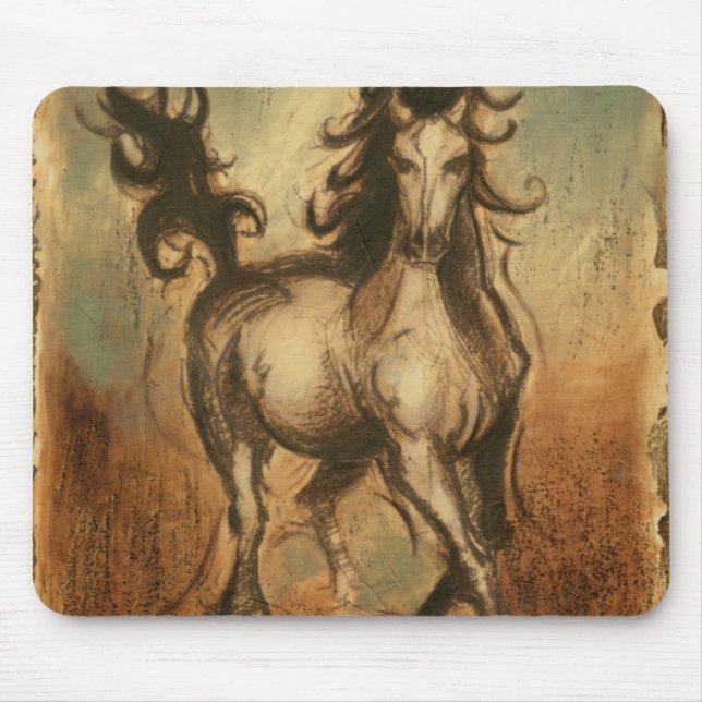 Alfombrilla De Ratón Caballo salvaje y colores cálidos (Frente)