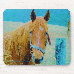 Alfombrilla De Ratón Caballo tintado de color azul denim