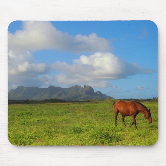 Alfombrilla De Ratón Caballo Vista de Kauai (Frente)