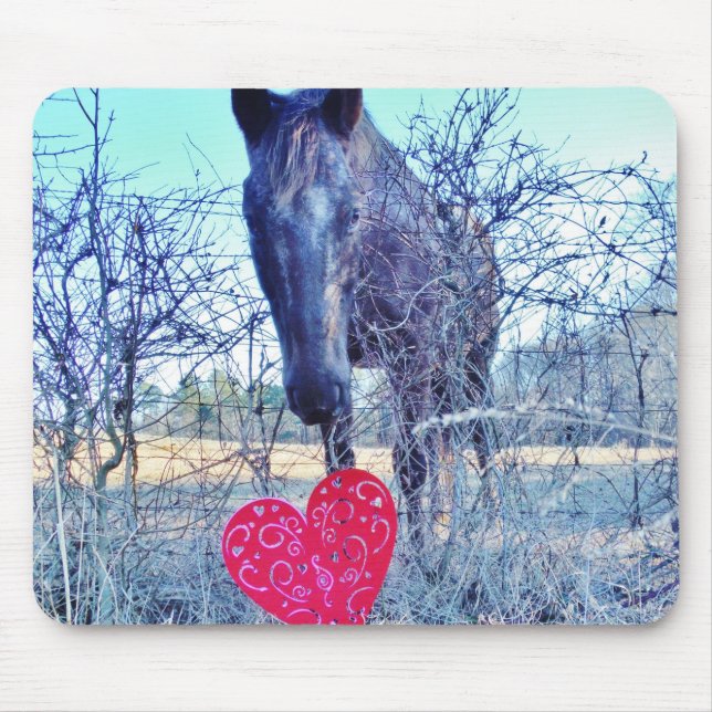 Alfombrilla De Ratón Caballo y corazón (Frente)