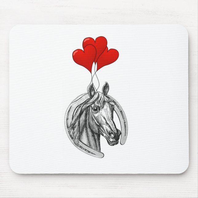 Alfombrilla De Ratón Caballo y Corazones (Frente)