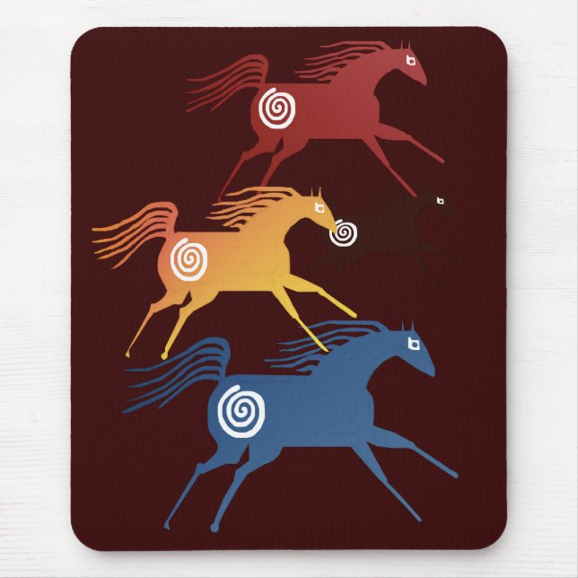 Alfombrilla De Ratón Caballos antiguos Mousepad (Frente)