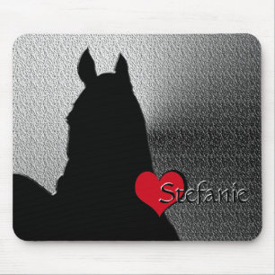 Alfombrilla De Ratón Caballos cardíacos I (metálico plateado)