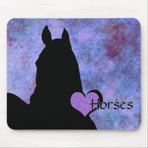 Alfombrilla De Ratón Caballos cardíacos I (púrpura/azul)