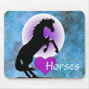 Alfombrilla De Ratón Caballos cardíacos V (azul/verde)