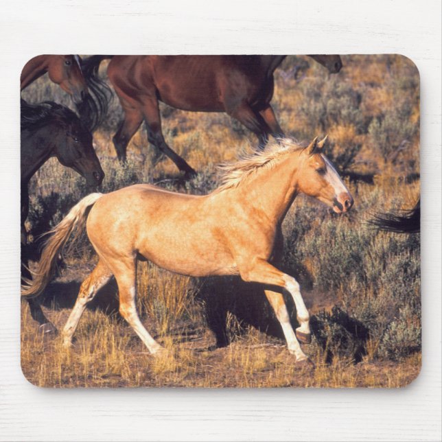 Alfombrilla De Ratón Caballos corriendo un rancho Ponderosa (Frente)