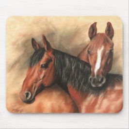 Alfombrilla De Ratón Caballos de la bahía y de los castaños