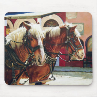 Alfombrilla De Ratón Caballos de la diligencia de la piedra sepulcral