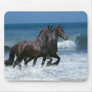 Alfombrilla De Ratón Caballos de la fantasía: Frisios y mar