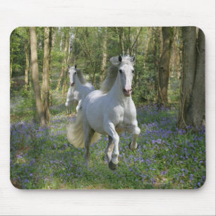 Alfombrilla De Ratón Caballos de la fantasía: Madera del Bluebell
