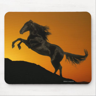 Alfombrilla De Ratón Caballos de la fantasía: Puesta del sol de la