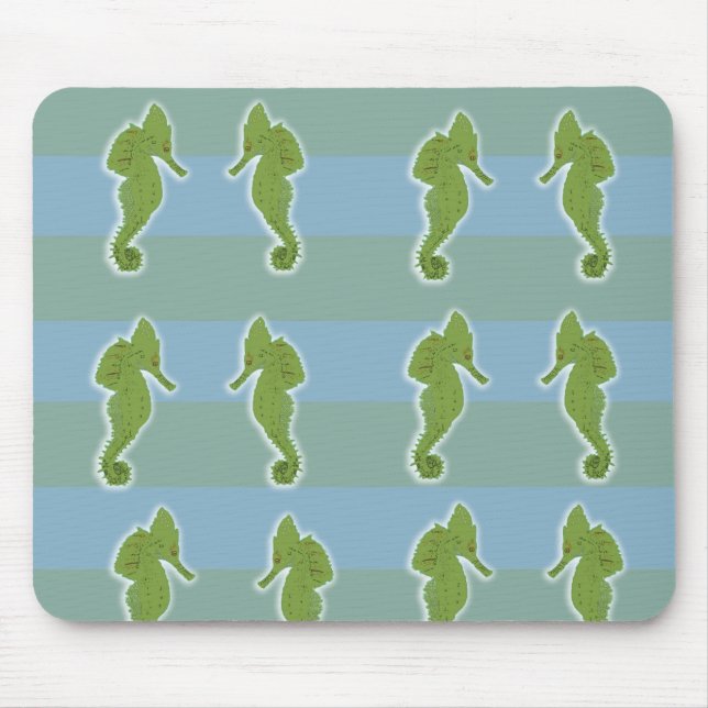 Alfombrilla De Ratón Caballos de mar verdes Mousepad (Frente)