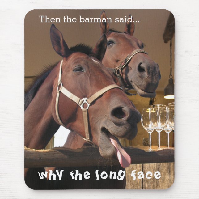 Alfombrilla De Ratón Caballos divertidos (Frente)