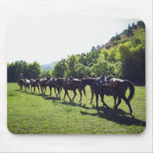 Alfombrilla De Ratón Caballos que caminan en una línea