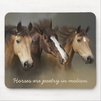 Alfombrilla De Ratón Caballos salvajes tres Mousepad