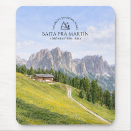 Alfombrilla De Ratón Cabaña Alpina en Dolomitas Paisaje Natural Acuarel