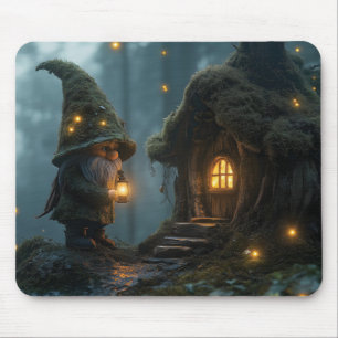 Alfombrilla De Ratón Cabaña encantada de Gnome a la luz de la luna: Fan