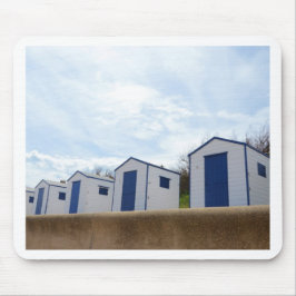 Alfombrilla De Ratón Cabañas de Playa Azules y Blancas