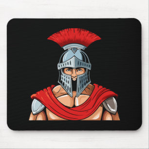 Alfombrilla De Ratón Cabeza de antiguo guerrero con casco y armadura