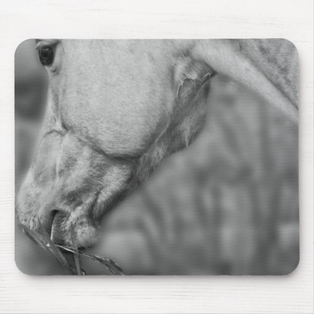 Alfombrilla De Ratón Cabeza de caballo B&W ~ Mousepad (Frente)