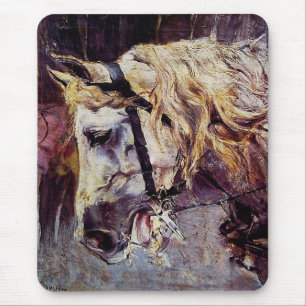 Alfombrilla De Ratón Cabeza de caballo blanco (por Giovanni Boldini)