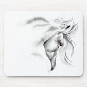 Alfombrilla De Ratón Cabeza de caballo de Whte Mousepad