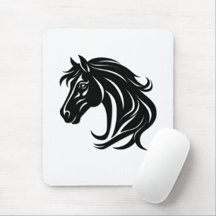 Alfombrilla De Ratón Cabeza de caballo negro magnífico