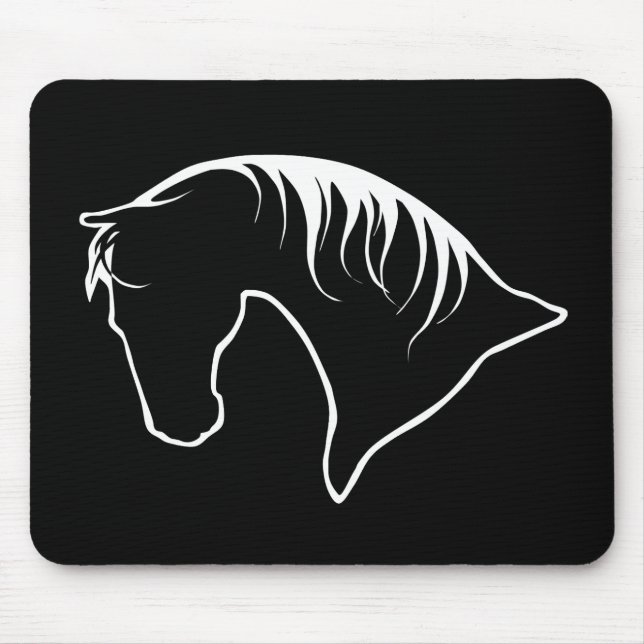 Alfombrilla De Ratón Cabeza de caballo Siloquette MOUSEPAD (Frente)