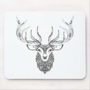 Alfombrilla De Ratón Cabeza de cuernos inspirada de los ciervos