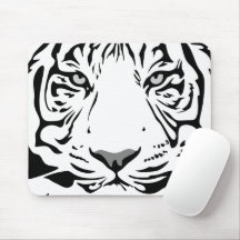Cabeza de Tigre Abstracta en Blanco y Negro