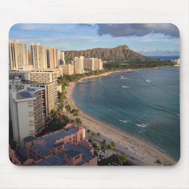 Alfombrilla De Ratón Cabeza del diamante, playa de Waikiki, Hawaii (Frente)