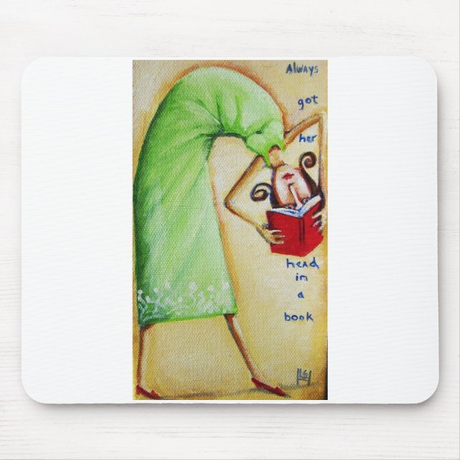 Alfombrilla De Ratón Cabeza en un libro Mousepad (Frente)