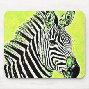 Alfombrilla De Ratón Cabeza verde Mousepad de la cebra