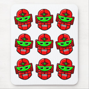 Alfombrilla De Ratón Cabezas de retro robot