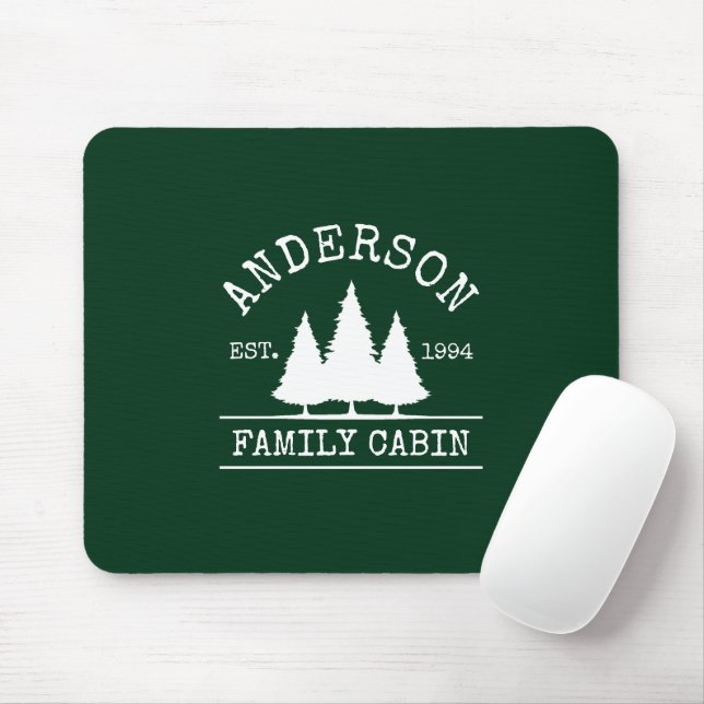 Alfombrilla De Ratón Cabin Family Name Forest Green (Con ratón)