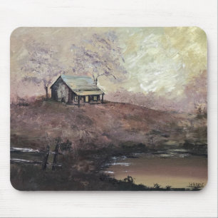 Alfombrilla De Ratón Cabina de época en la almohadilla dorada del rat