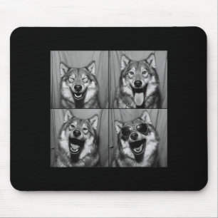 Alfombrilla De Ratón Cabina de fotos divertida de lobo gafas perro