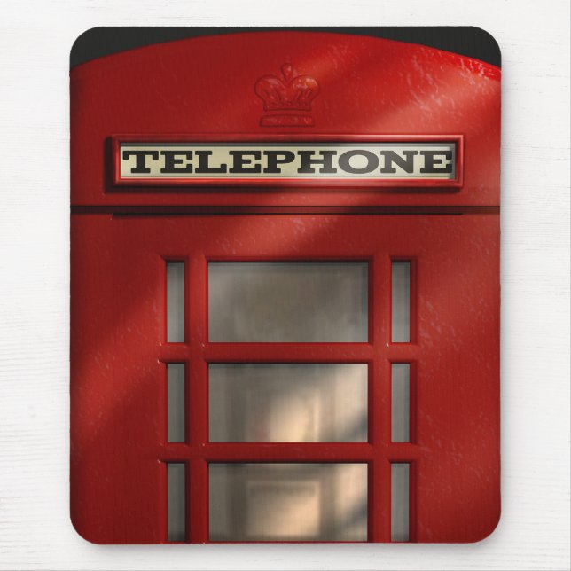 Alfombrilla De Ratón Cabina de teléfonos roja británica Mousepad (Frente)
