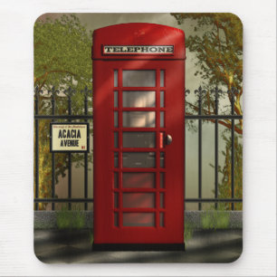 Alfombrilla De Ratón Cabina de teléfonos roja británica Mousepad