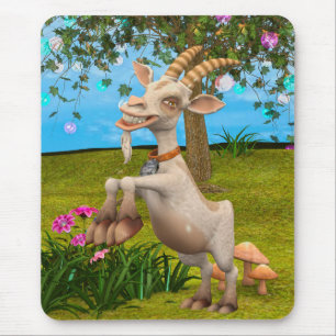 Alfombrilla De Ratón Cabrito de Dibujos Animados Divertido Arte de Jard