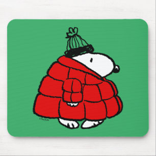 Alfombrilla De Ratón Cacahuetes   Chaqueta Snoopy Red Puffer