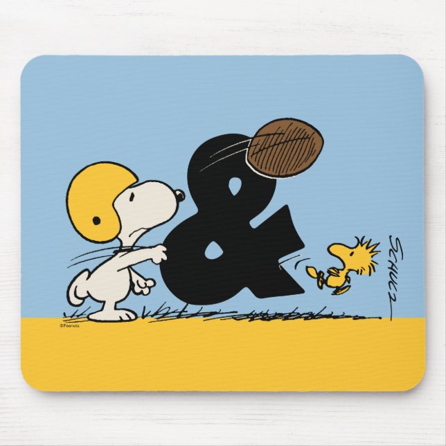 Alfombrilla De Ratón Cacahuetes | Fútbol Snoopy & Woodstock (Frente)