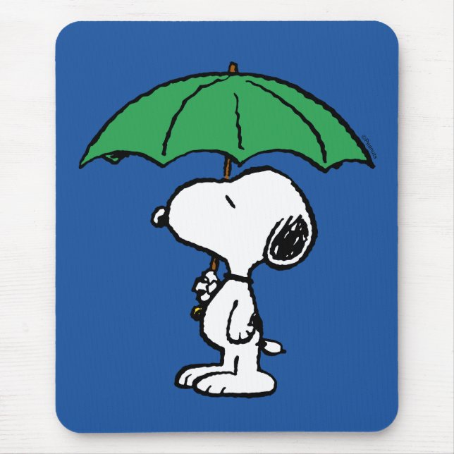 Alfombrilla De Ratón Cacahuetes | Snoopy Green Umbrella (Frente)