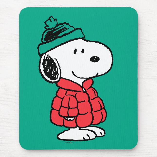 Alfombrilla De Ratón Cacahuetes | Snoopy Winter Coat & Gorra (Frente)