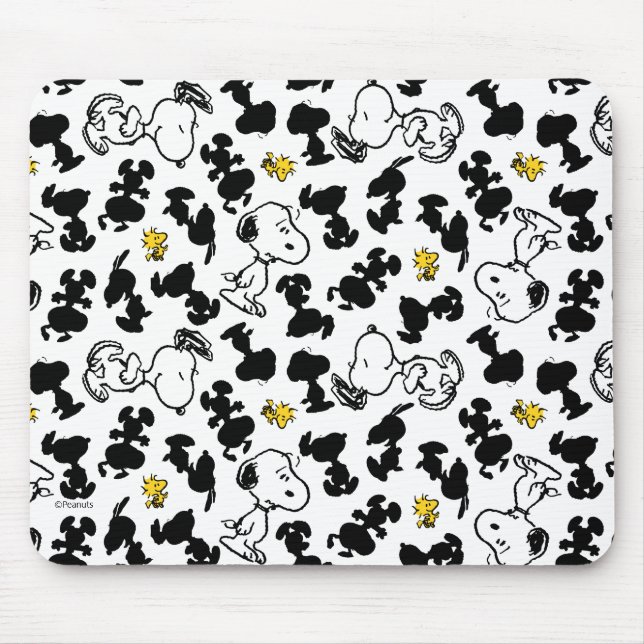 Alfombrilla De Ratón Cacahuetes | Snoopy & Woodstock Shadow Pattern (Frente)